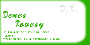 denes kovesy business card